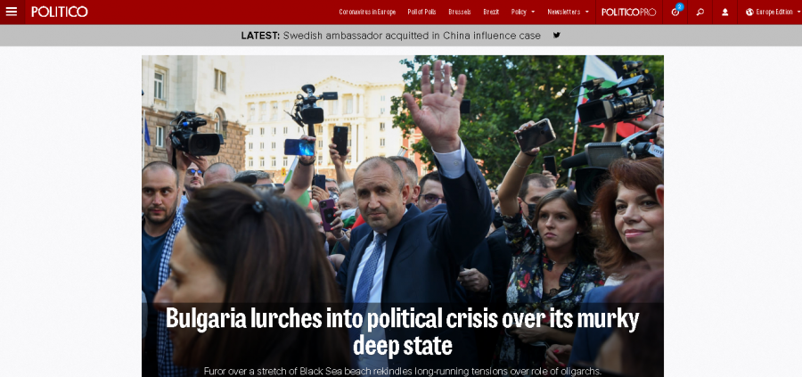 Politico: България изпадна в криза заради \